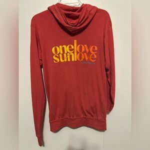 **LOCAL SOUL** “ONE LOVE” Dark Salmon Lightweight Zipfront Hooded Jacket